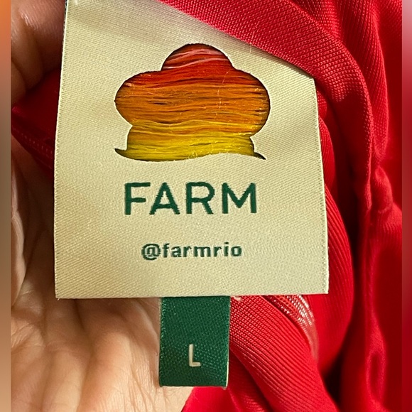 FARM RIO Red Twisted Cup Dress. Size L Women 
#272 - Picture 4 of 7